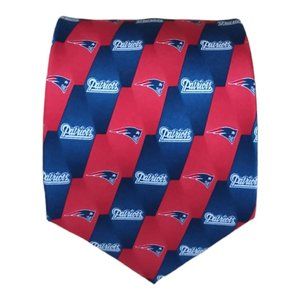 PATRIOTS NFL Blue/Red Geometric Logo Silk Tie 58"/ 3.7" EC
